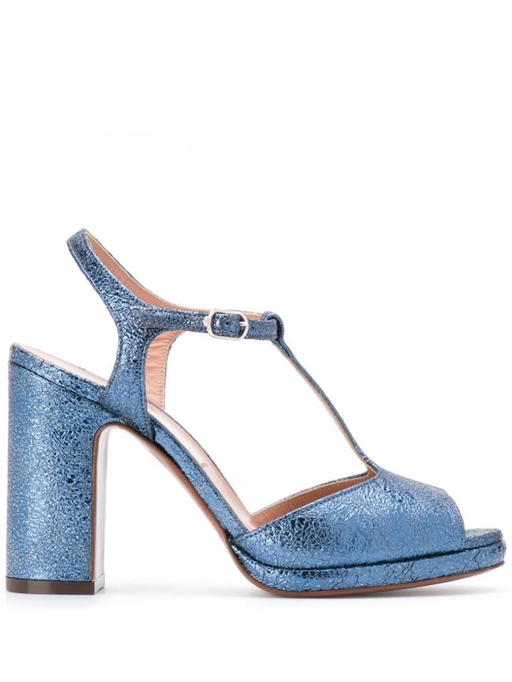 L'autre Chose Cracked Effect Sandals - Blue