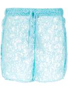 Martha Medeiros Lace Shorts - Blue