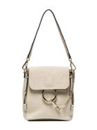 Chloé Off White Faye Medium Leather Backpack