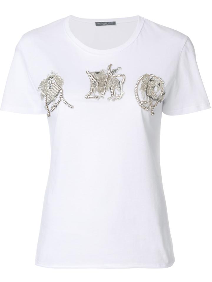 Alexander Mcqueen Embroidered Appliqués T-shirt - White