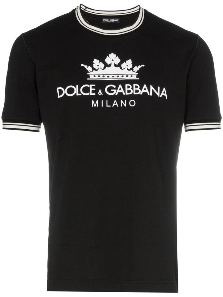 Dolce & Gabbana Crown Logo Graphic T-shirt - Black