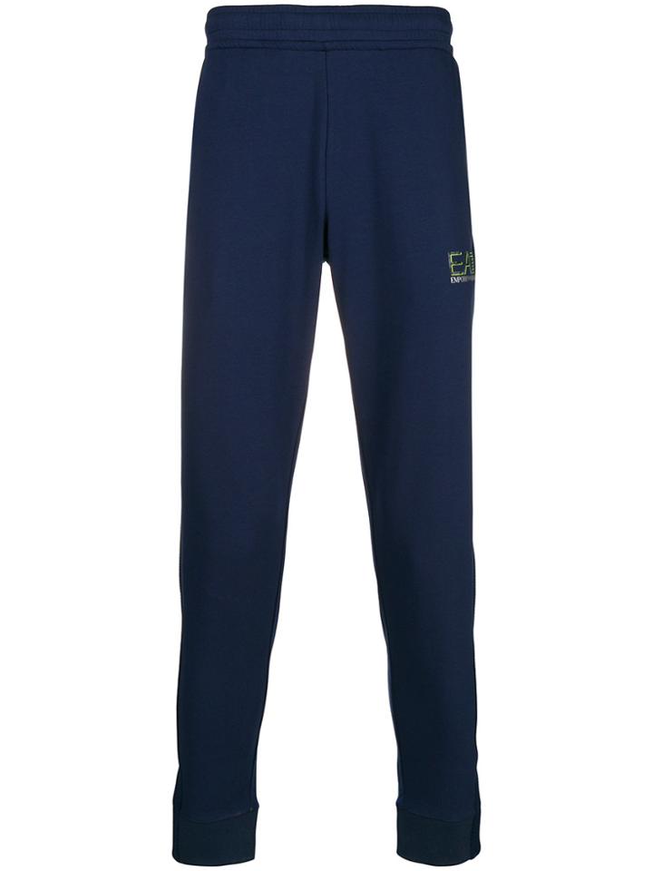 Ea7 Emporio Armani Logo Printed Track Pants - Blue