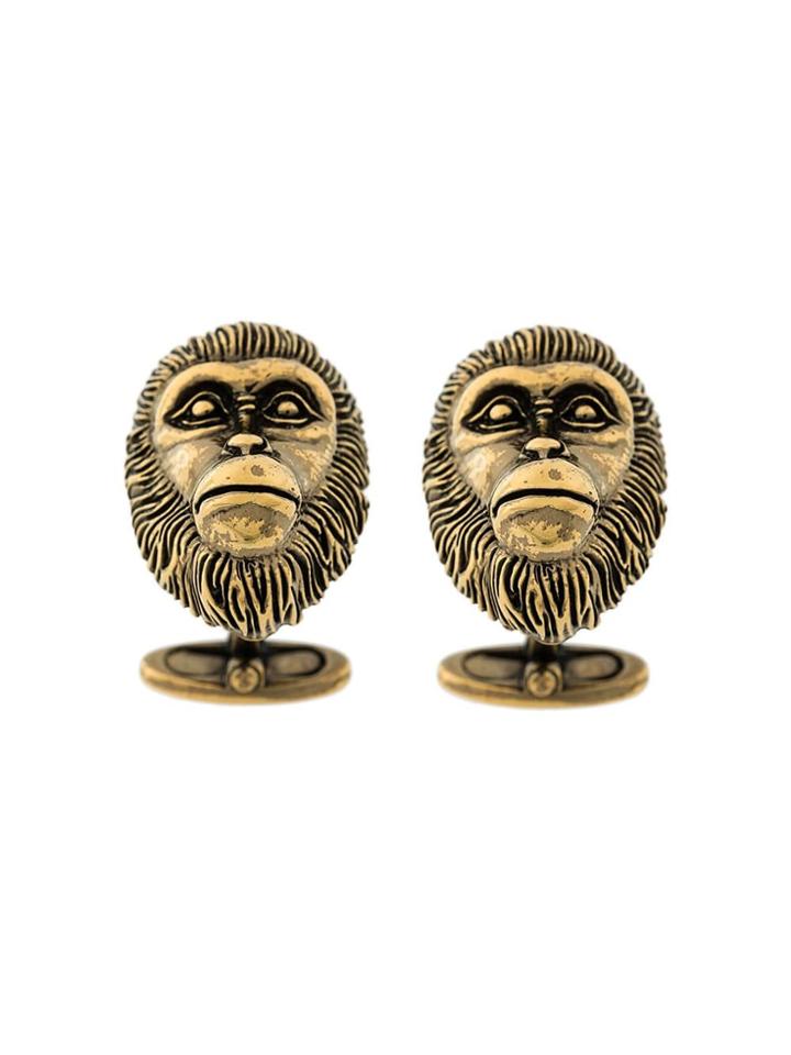 Gucci Monkey-head Cufflinks - Metallic