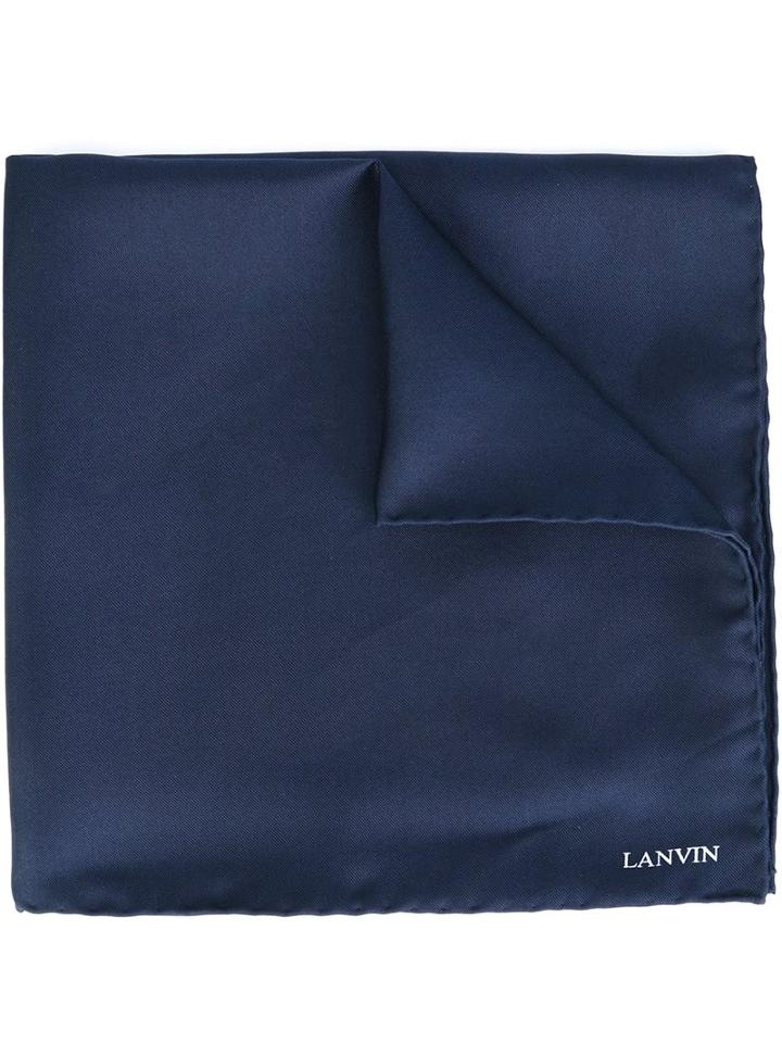Lanvin Classic Plain Pocket Square, Men's, Blue, Silk