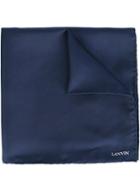 Lanvin Classic Plain Pocket Square, Men's, Blue, Silk