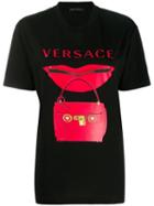 Versace Lips And Bag Print T-shirt - Black