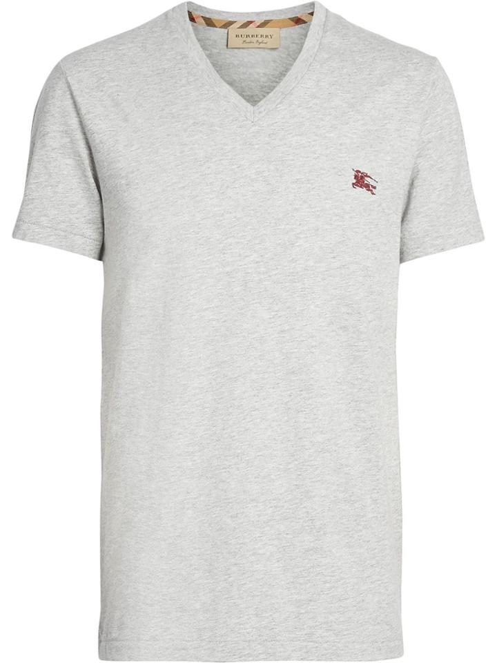 Burberry Cotton Jersey V-neck T-shirt - Grey