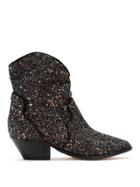 Schutz Cowboy Glitter Boots - Black