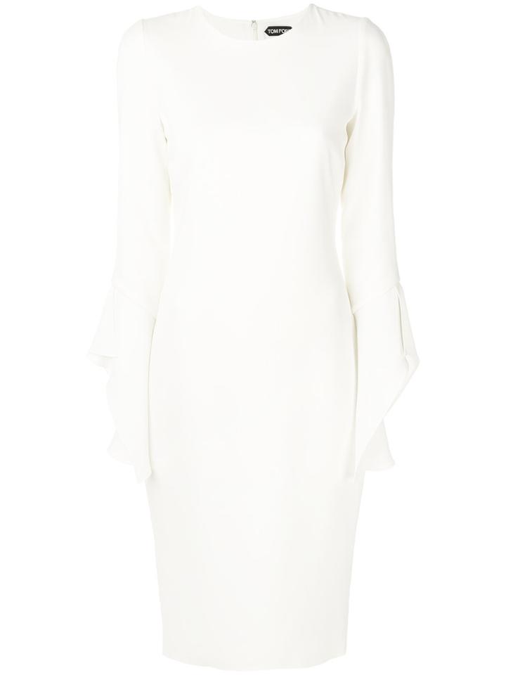 Tom Ford Ruffled Sleeves Dress - White