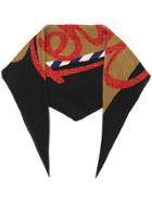 Fendi Pleated Logo Scarf - Black