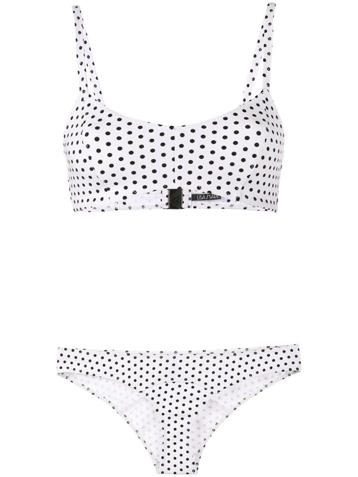 Lisa Marie Fernandez Genevieve Polka Dot Bikini - White