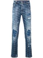 Philipp Plein Logo Print Skinny Jeans - Blue