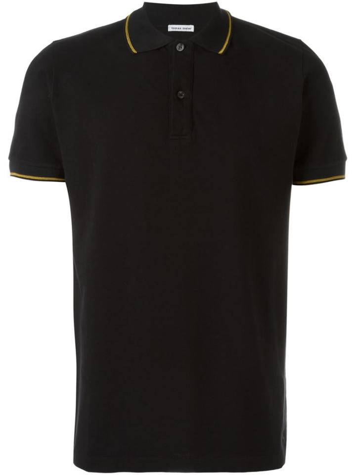 Tomas Maier Striped Collar Polo Shirt
