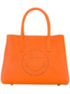 Anya Hindmarch Smiley Face Tote, Women's, Yellow/orange, Leather