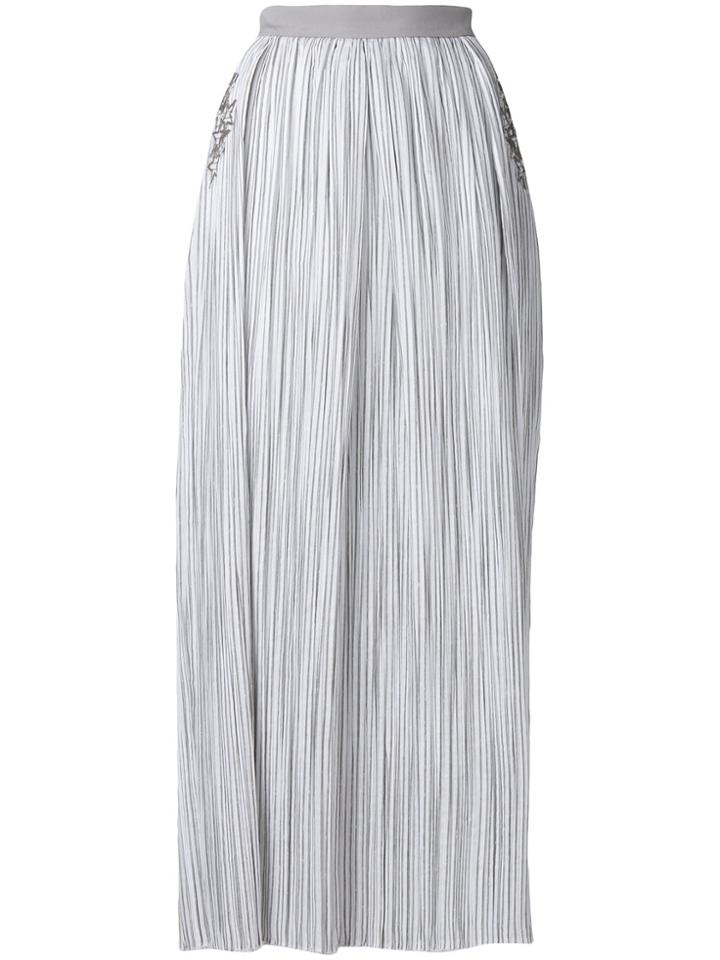 Lorena Antoniazzi Striped Maxi Skirt With Sequin Star Details - White