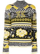 Msgm Patterned Jumper - Yellow & Orange