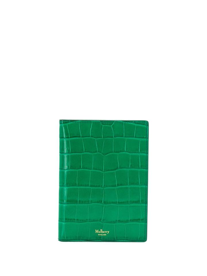Mulberry Crocodile Effect Passport Cover - Green