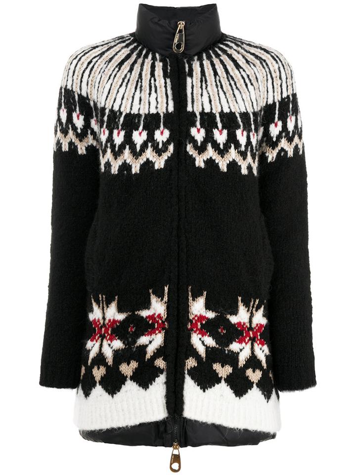 Twin-set - High Neck Puffer Jacket - Women - Acrylic/polyamide/spandex/elastane/alpaca - Xs, Black, Acrylic/polyamide/spandex/elastane/alpaca