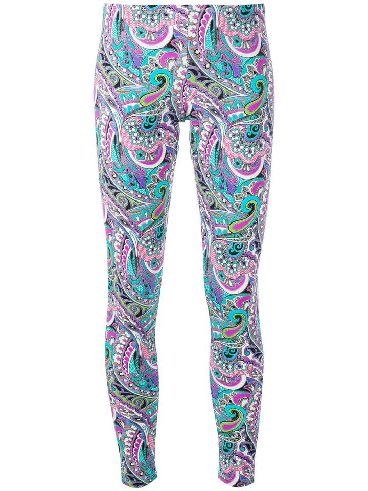 Etro Abstract Print Leggings, Women's, Size: 42, Nylon/spandex/elastane