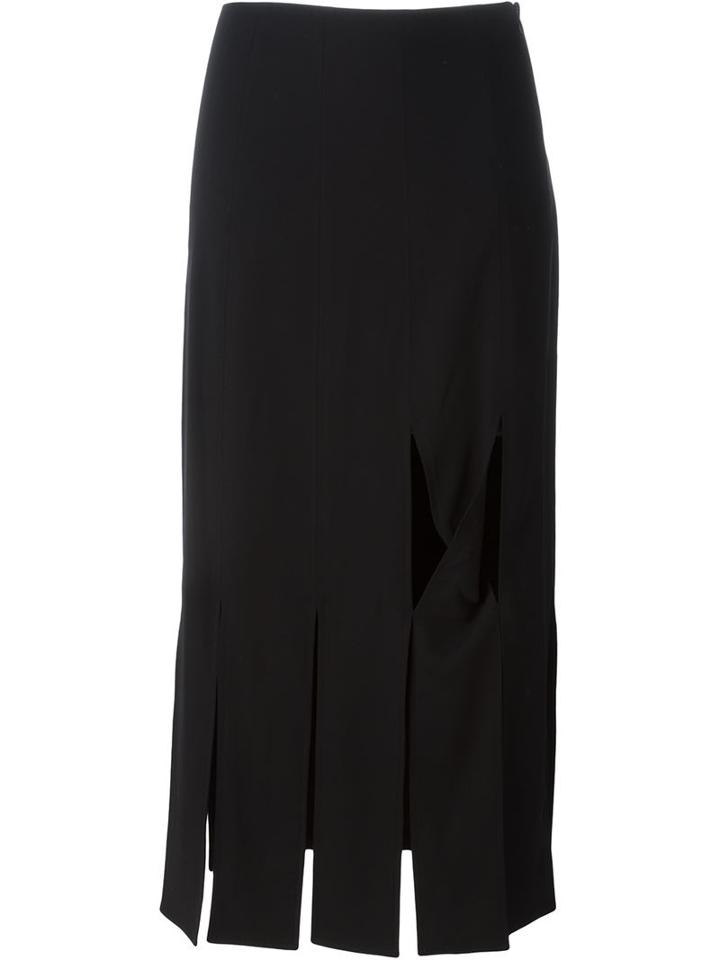 Opening Ceremony Twisted Strap Mid-length Skirt, Women's, Size: 0, Black, Polyethylene