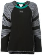 Adidas - Striped Panel Jumper - Women - Cotton - 42, Women's, Black, Cotton