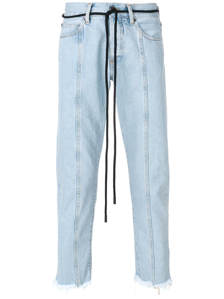 Off-white - Cropped Tapered Jeans - Men - Cotton/polyester - 34, Blue, Cotton/polyester