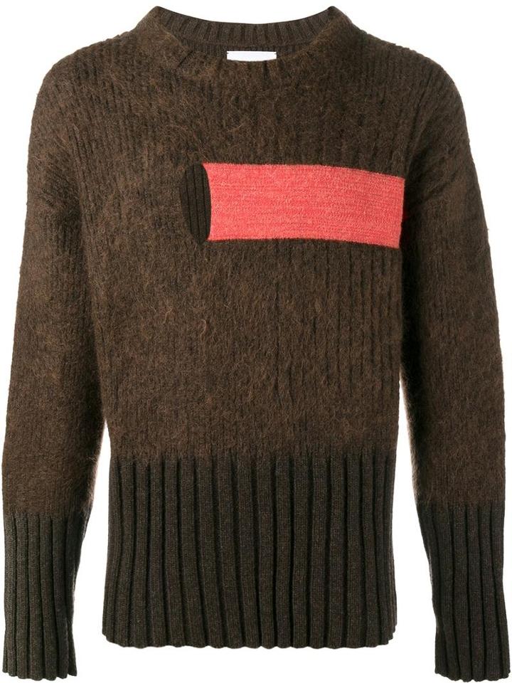 Helen Lawrence Chunky Ribbed Jumper, Men's, Size: Xl, Brown, Lambs Wool/mohair/wool/spandex/elastane