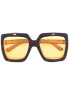 Gucci Eyewear Oversized Drop Lens Sunglasses - Brown
