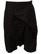 Rick Owens Drop Crotch Shorts, Men's, Size: 50, Black, Cotton