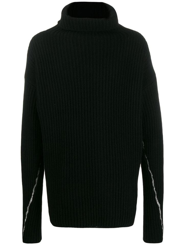 Thom Krom Knitted Ribbed Jumper - Black