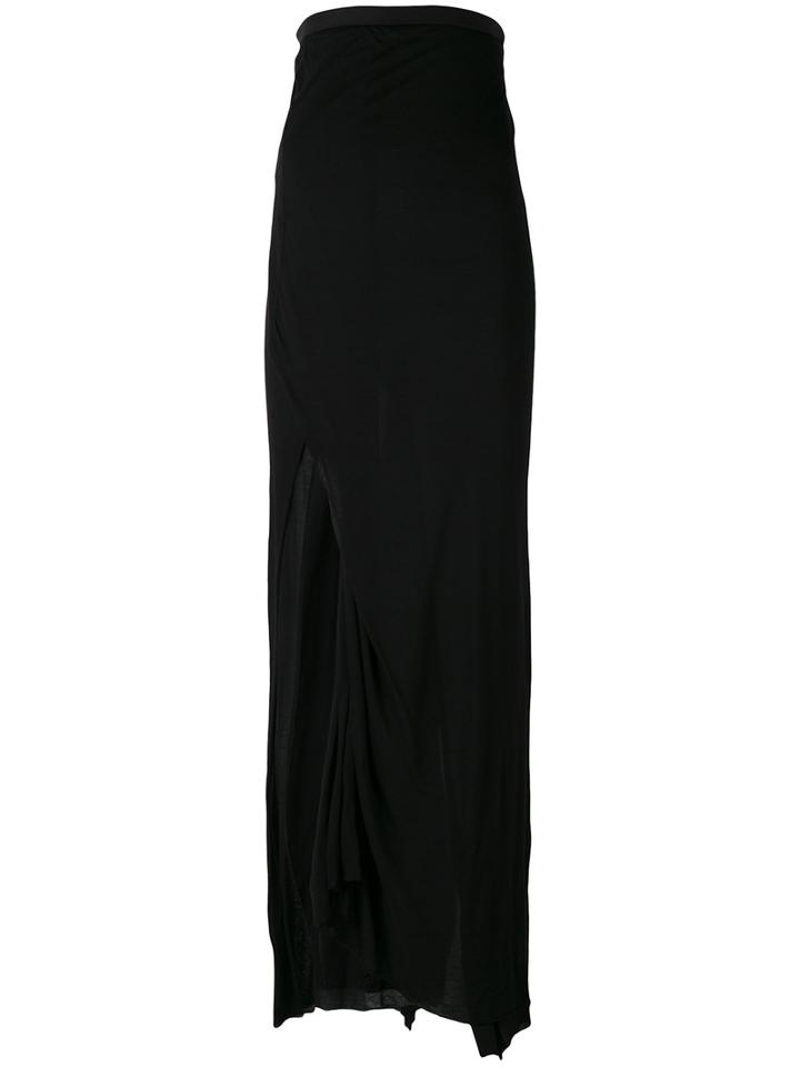 Rick Owens Lilies - Maxi Slit-detail Skirt - Women - Cotton/polyamide/viscose - 44, Black, Cotton/polyamide/viscose