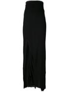 Rick Owens Lilies - Maxi Slit-detail Skirt - Women - Cotton/polyamide/viscose - 44, Black, Cotton/polyamide/viscose