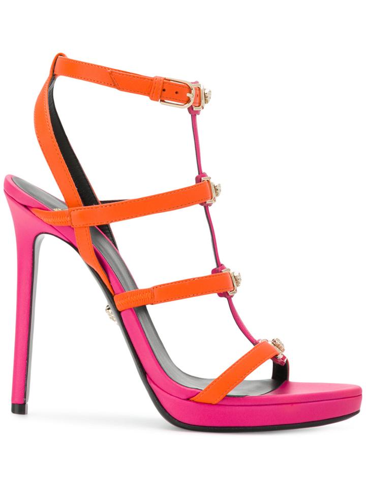 Versace Signature Medusa Strap Sandals - Yellow & Orange