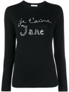 Bella Freud Je T'aime Jane Jumper, Women's, Size: Large, Black, Wool