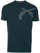Roar Embellished Guns T-shirt - Blue