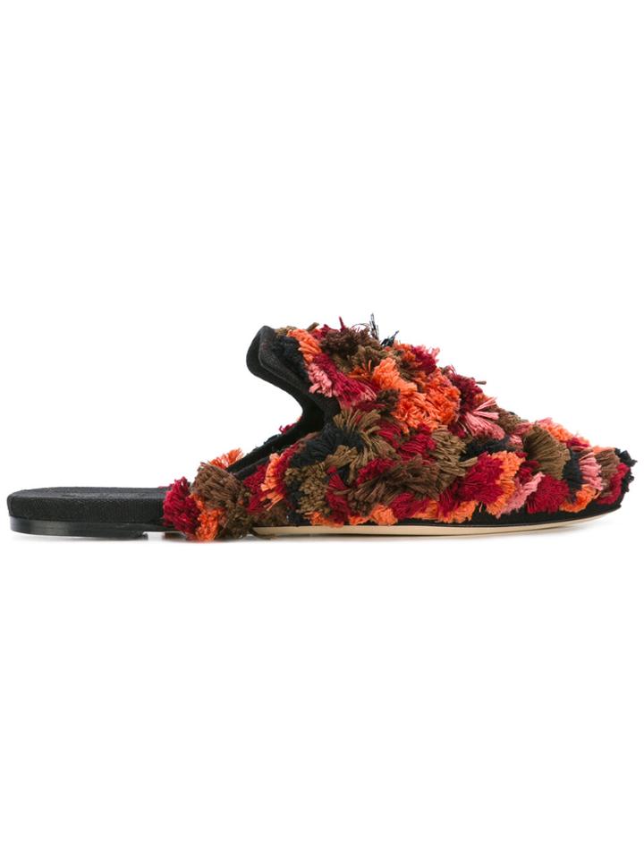 Sanayi 313 Allover Tassel Mules - Yellow & Orange