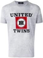 Dsquared2 - 'united Twins' T-shirt - Men - Cotton/viscose - M, Grey, Cotton/viscose