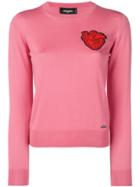 Dsquared2 Heart Patch Sweater - Pink & Purple