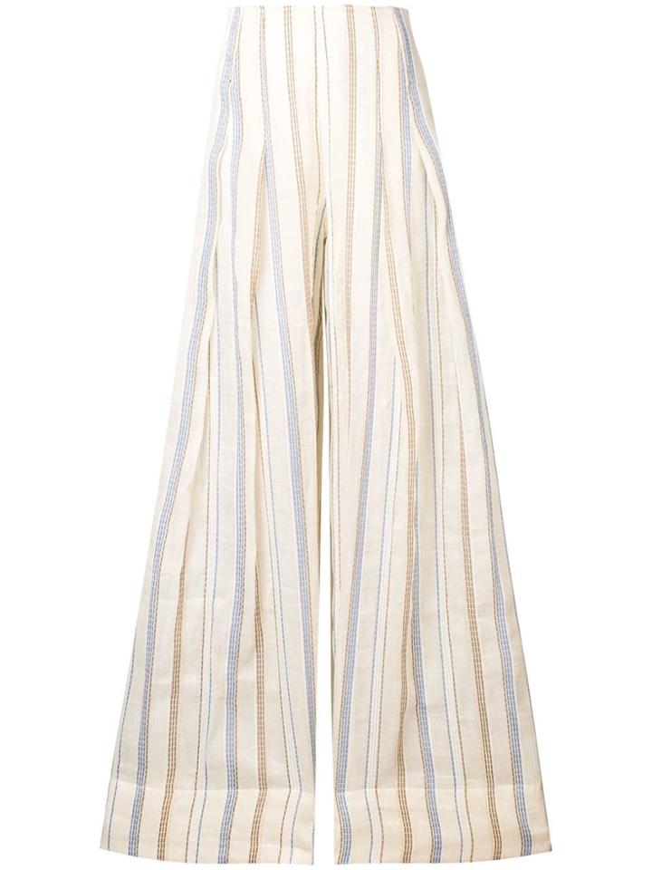 Jacquemus Striped Wide-leg Trousers - Neutrals