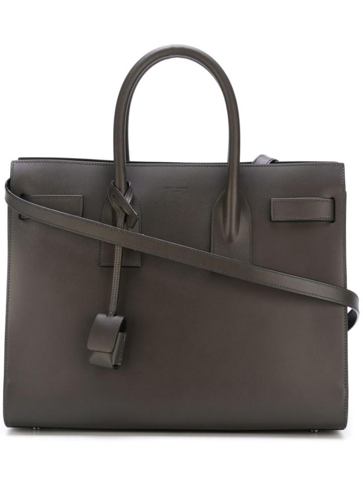 Saint Laurent Small Sac De Jour Tote, Women's, Grey, Calf Leather