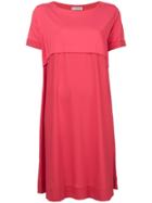 Le Tricot Perugia Layered Shift Dress - Pink & Purple