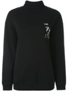 Msgm Cat Patch Sweatshirt, Women's, Size: Large, Black, Cotton