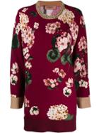 Twin-set Floral Intarsia Jumper - Purple