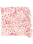 Giambattista Valli Rose Print Frill Scarf - Pink & Purple