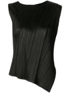 Pleats Please Issey Miyake Double Layered Pleated Tank Top - Black