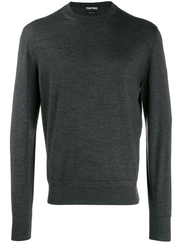 Tom Ford Crew Neck Knitted Jumper - Grey