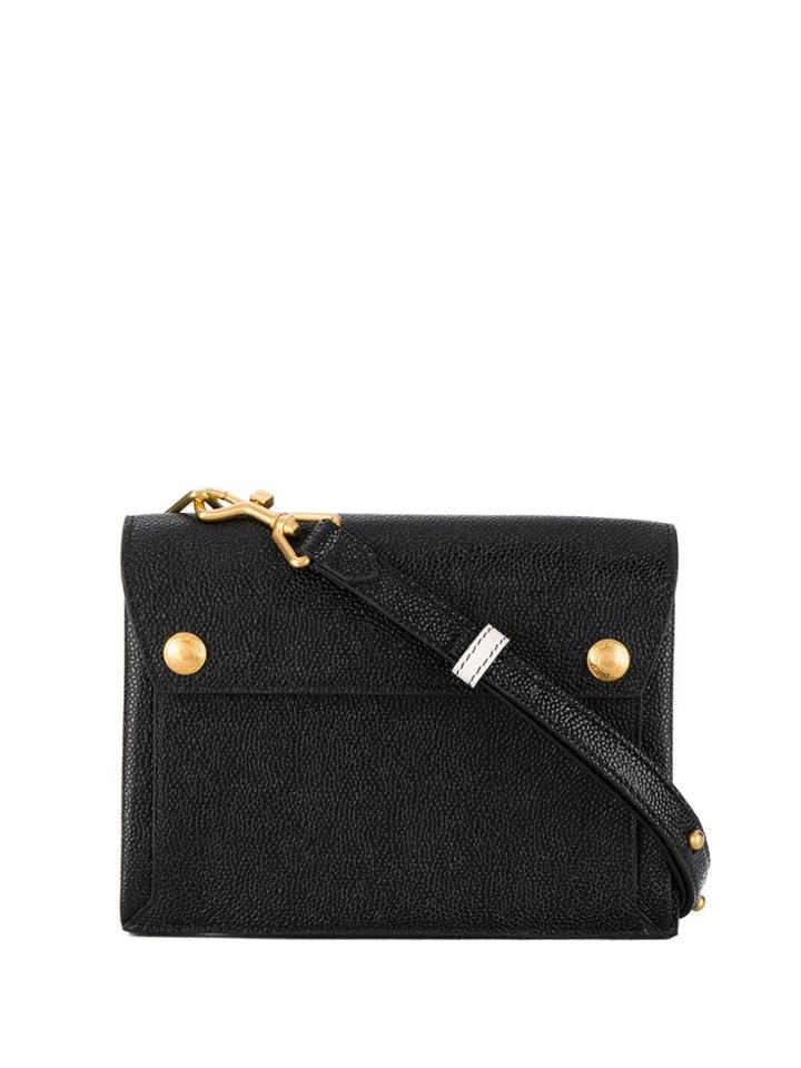 Thom Browne Combo Leather Mail Envelope Bag - Black