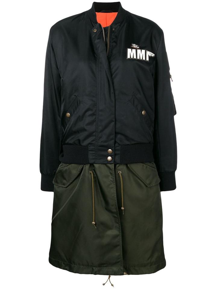 Mr & Mrs Italy Embroidery Clark Ross Bomber Parka - Black