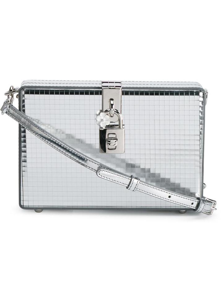 Dolce & Gabbana Mirrored Clutch, Women's, Grey, Leather