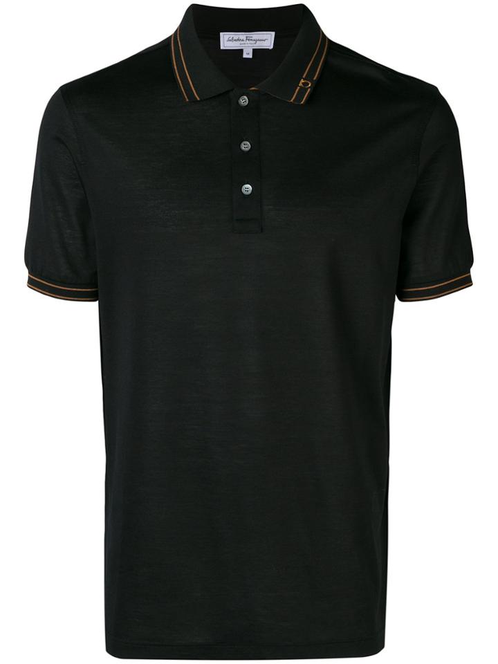 Salvatore Ferragamo Gancio Collar Polo Shirt - Blue